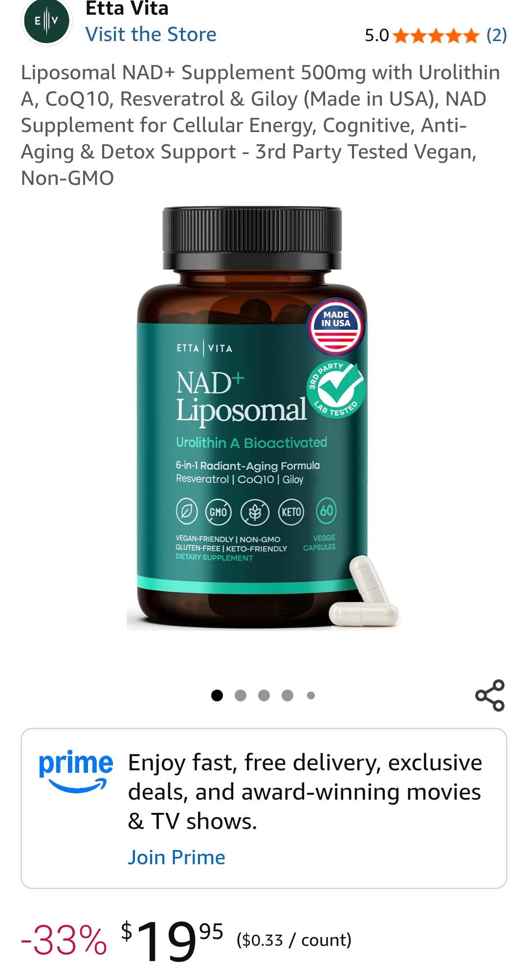 NAD supplemen