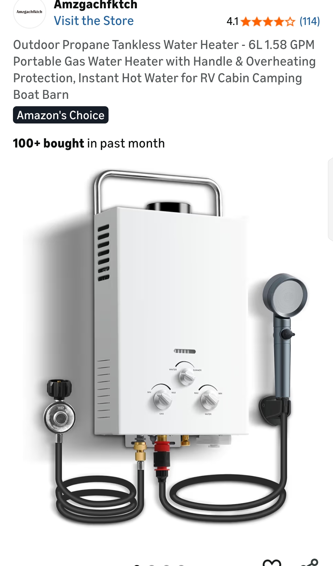 tankless water heater propane