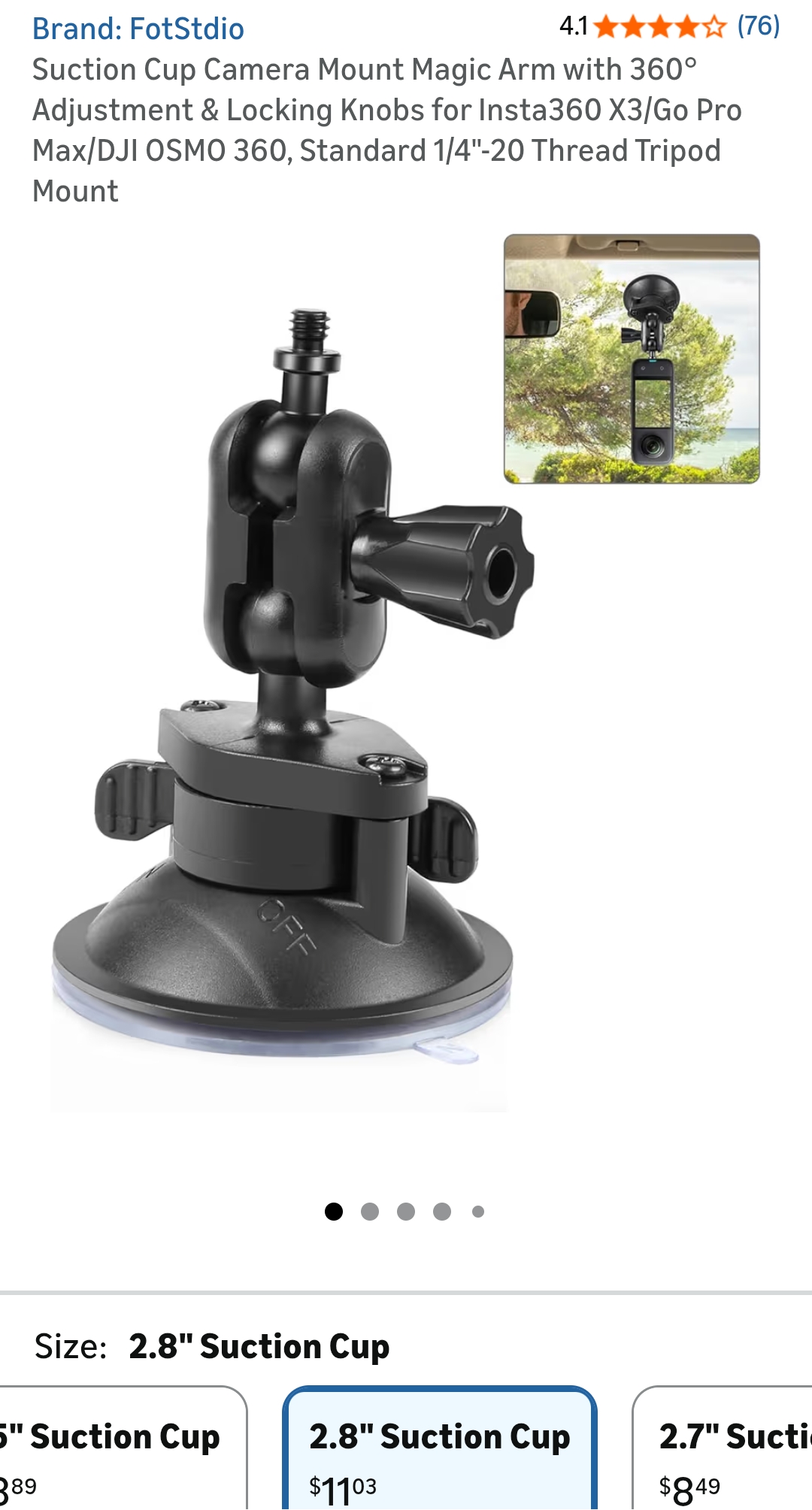 insta360 suction cup mount