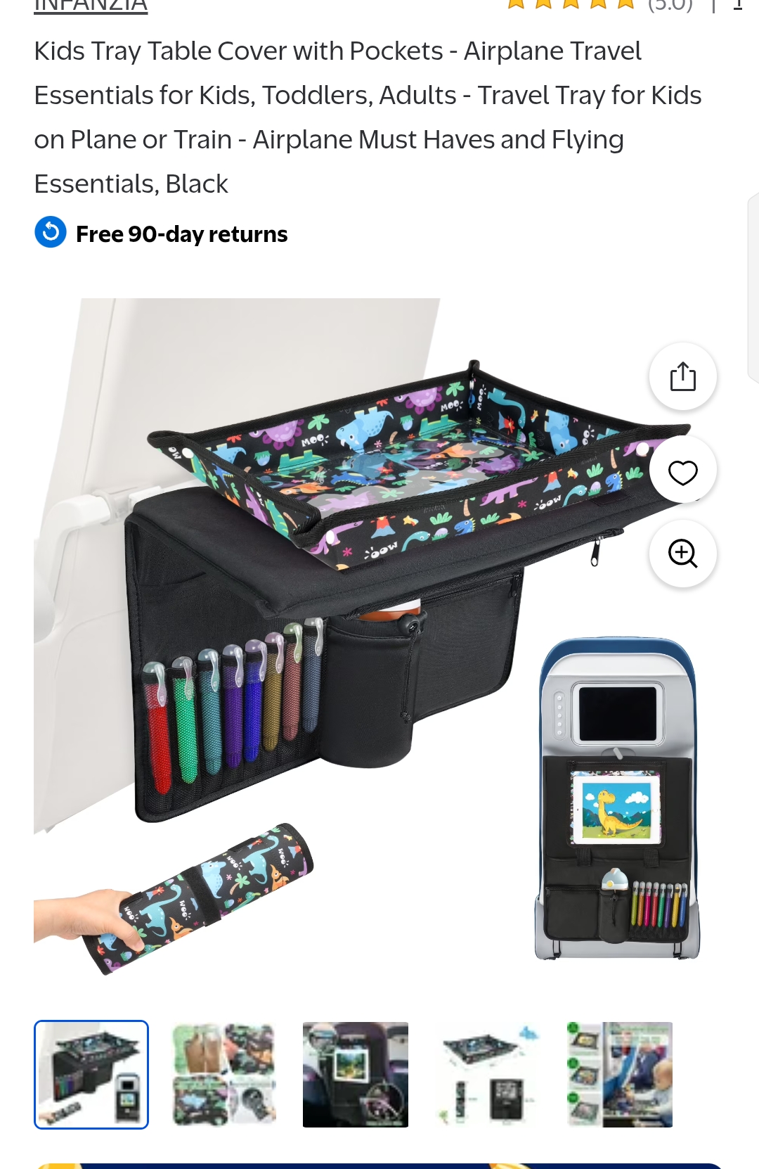 Kids Tray Table Cover with Pockets