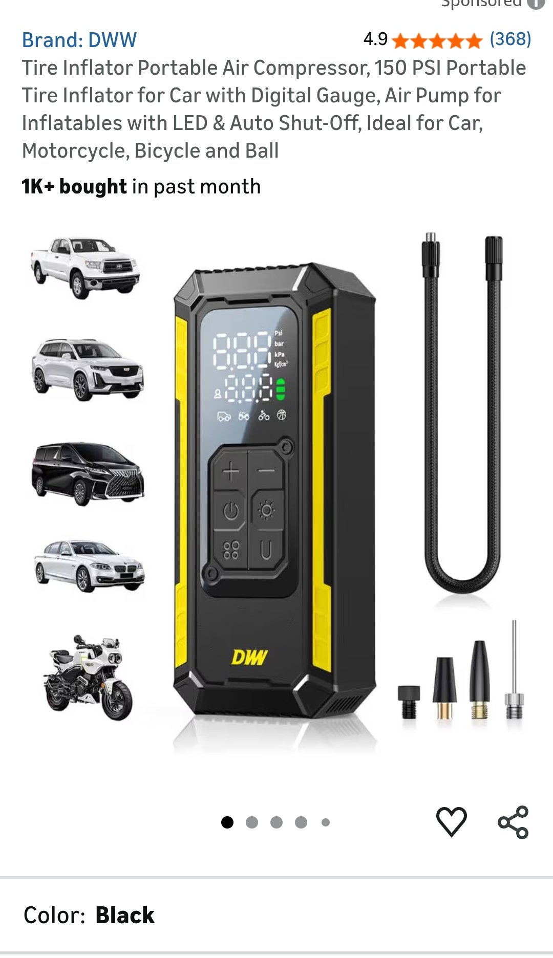 tire inflator portable air compressor