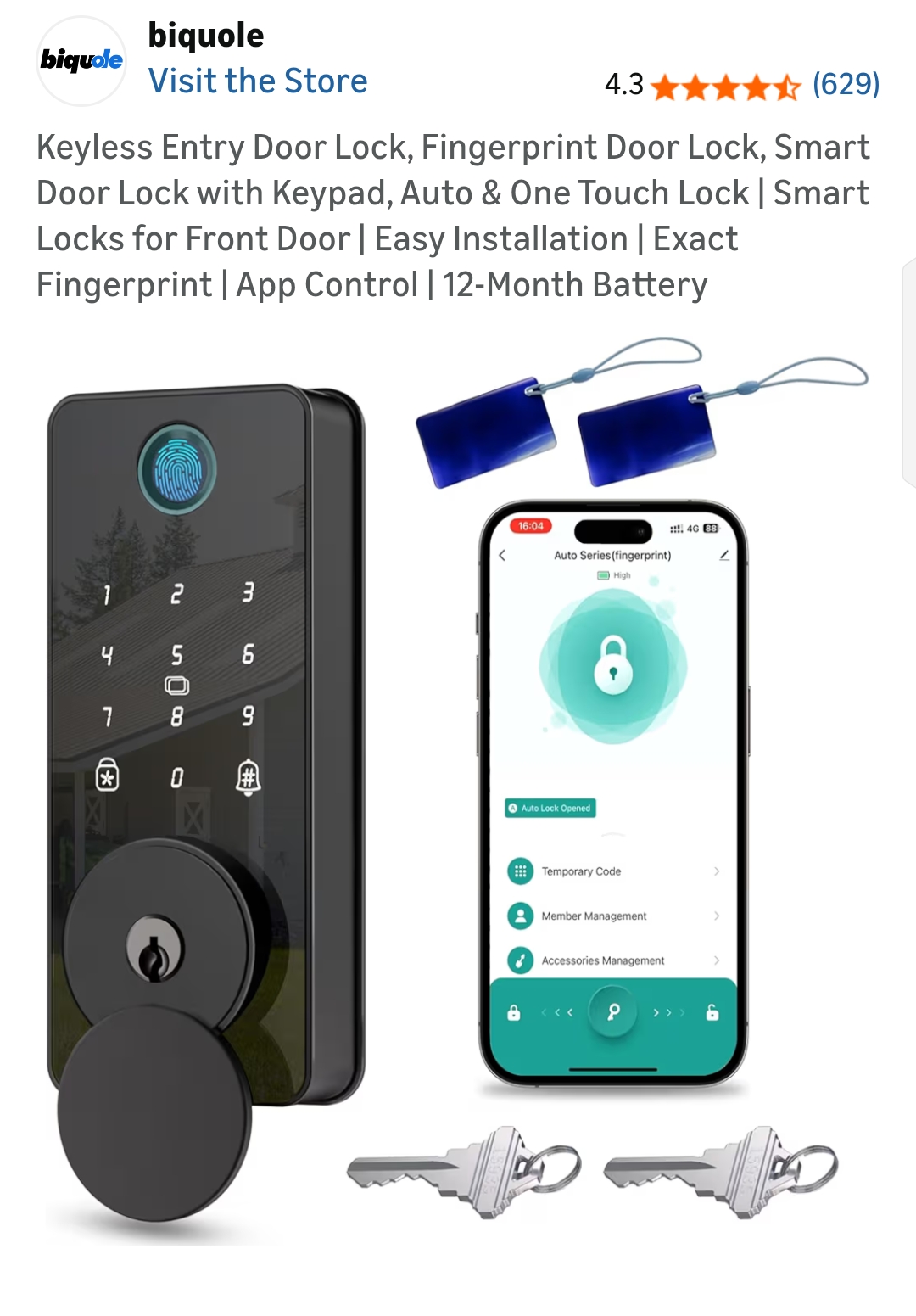 "ngerprint door lock "