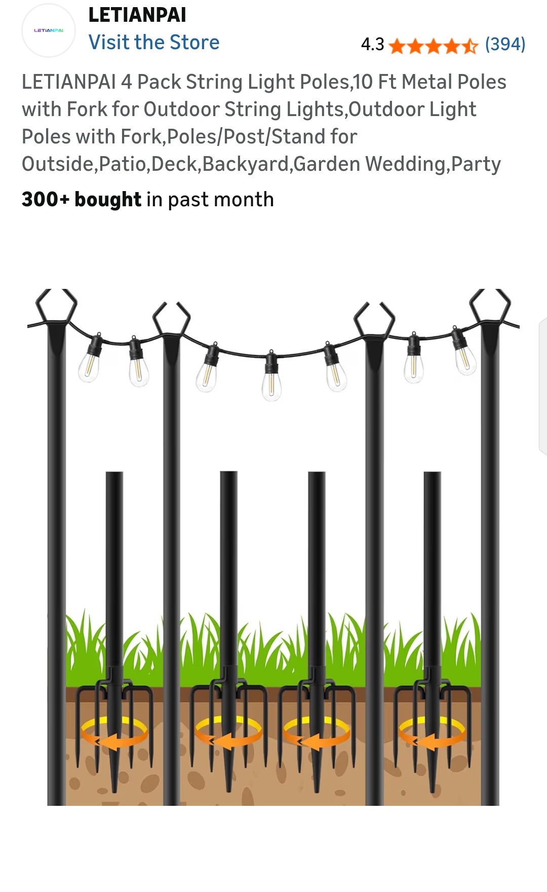 string Lights poles