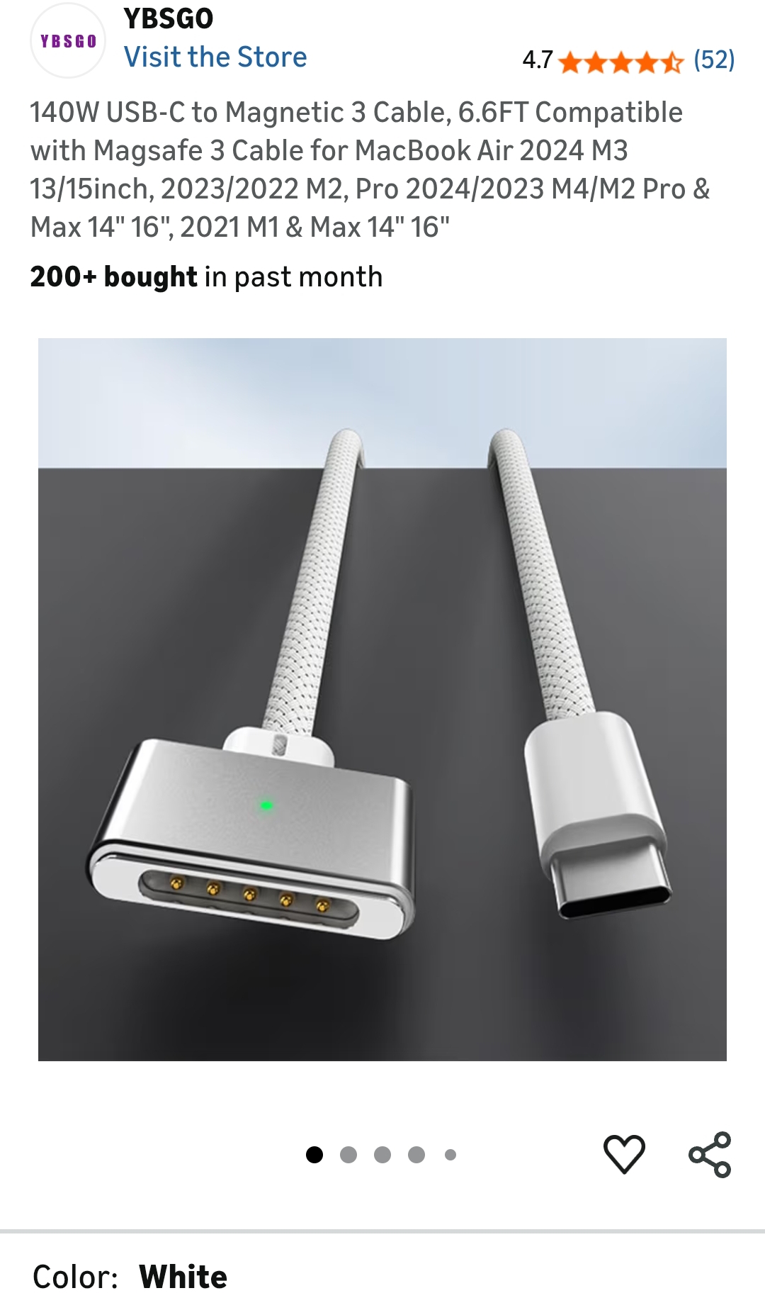 "USB-C to Magnetic 3 Cable "