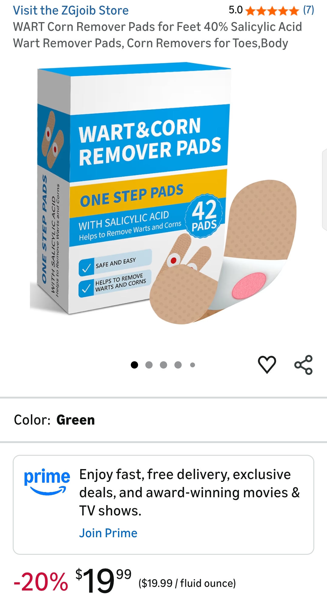 "ZGjoib WART Corn Remover Pads for Feet "