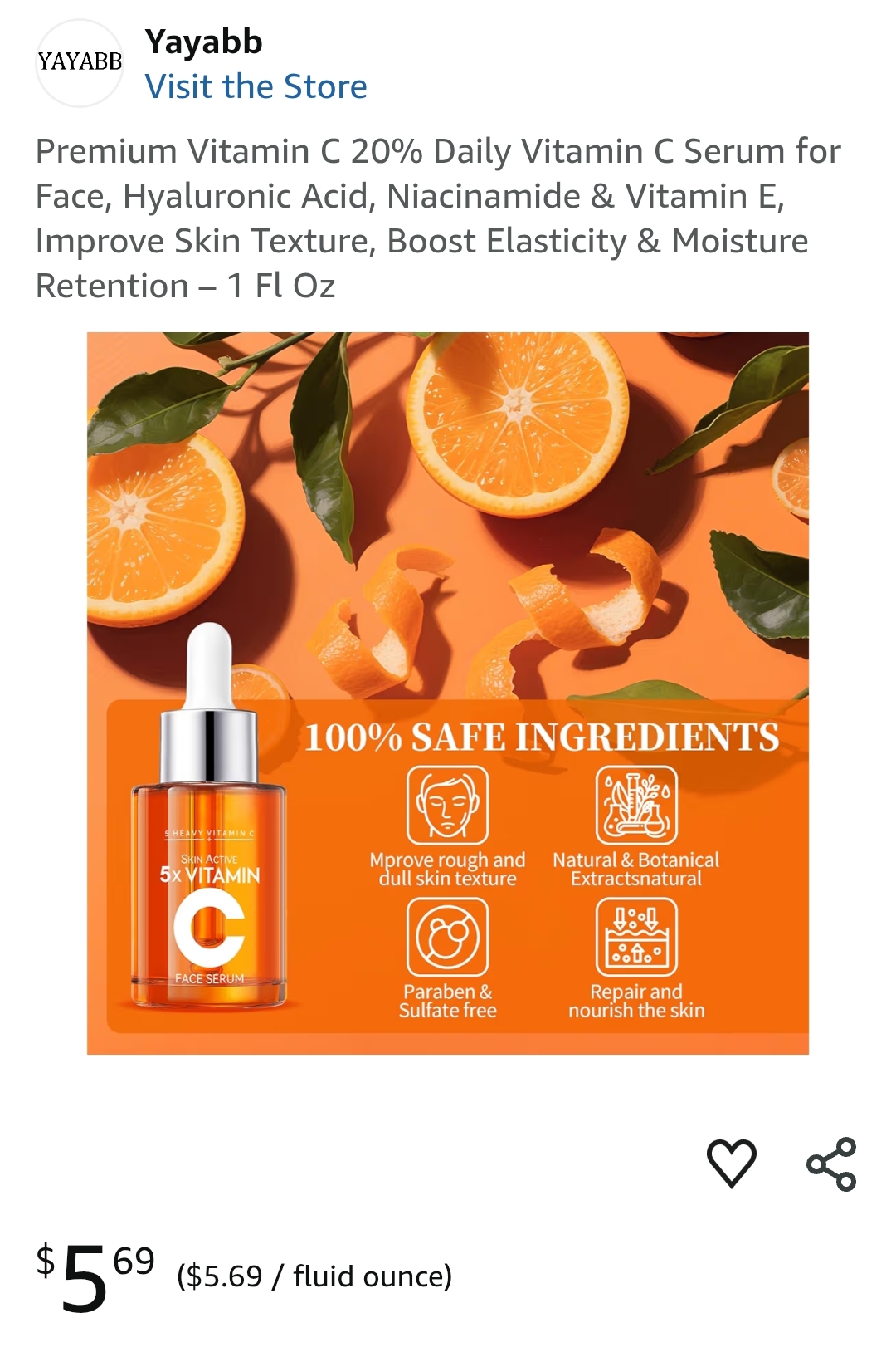 Premium Vitamin C 20% Daily Vitamin C Serum for Face