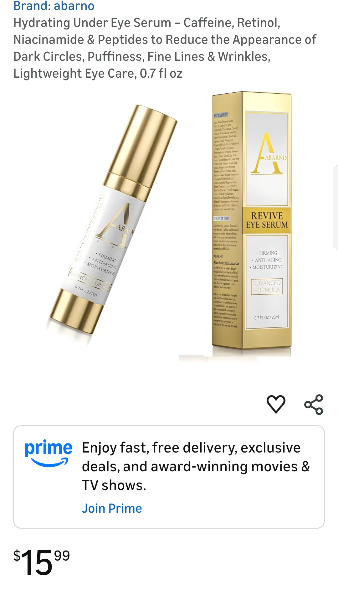 Abarno Hydrating Serum Circles Puffiness