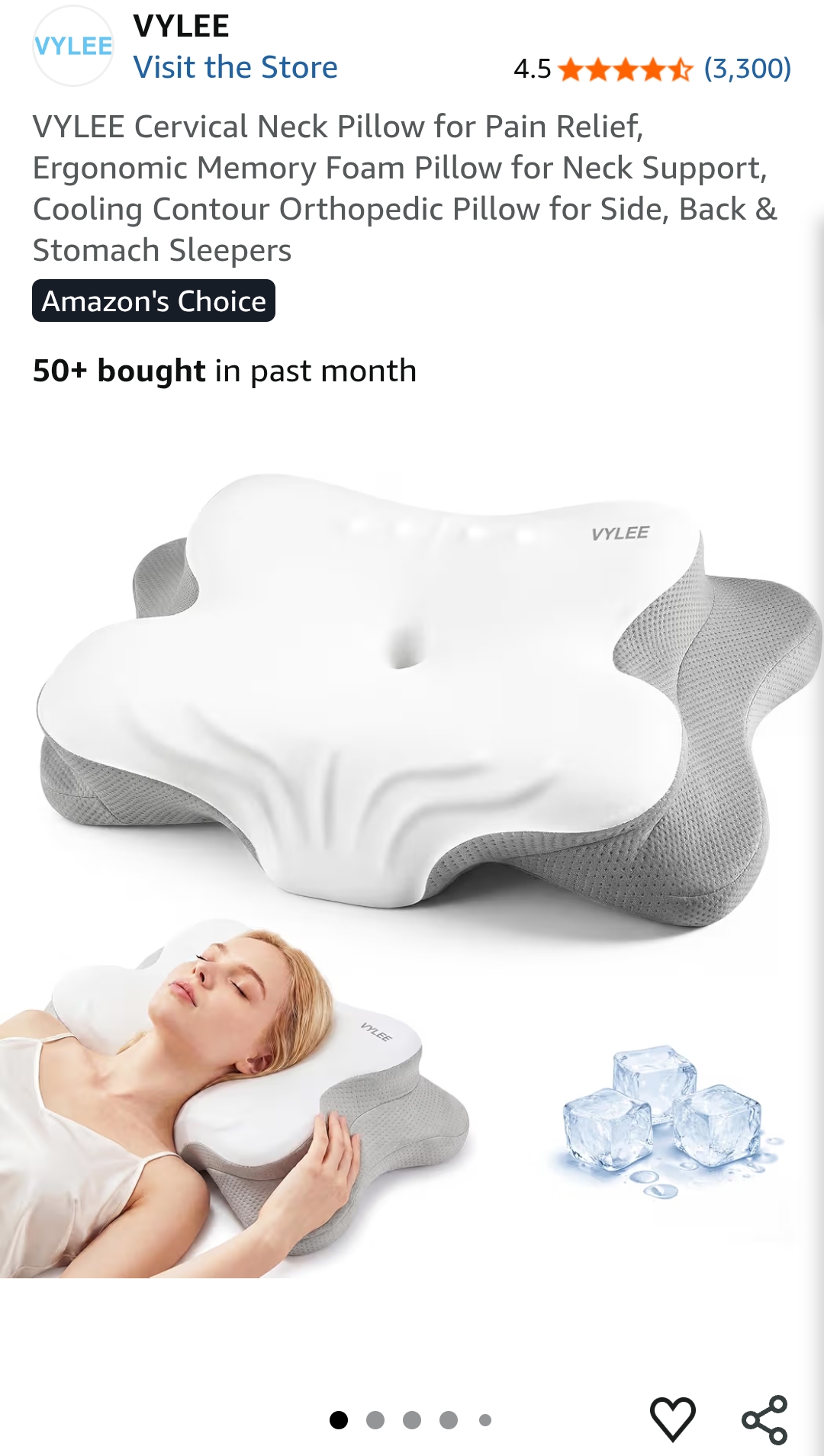 Cervical neck pillow