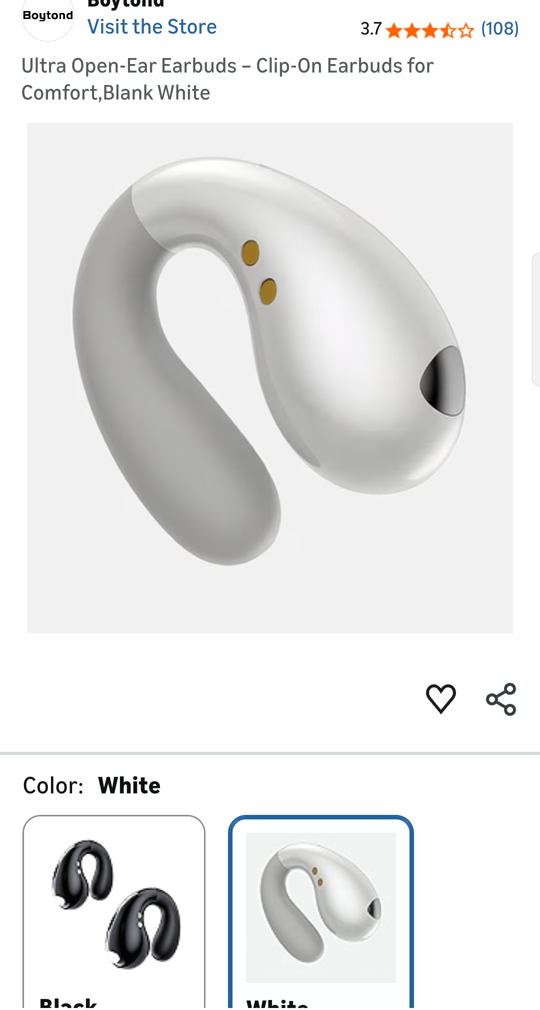 open earbuds blank white