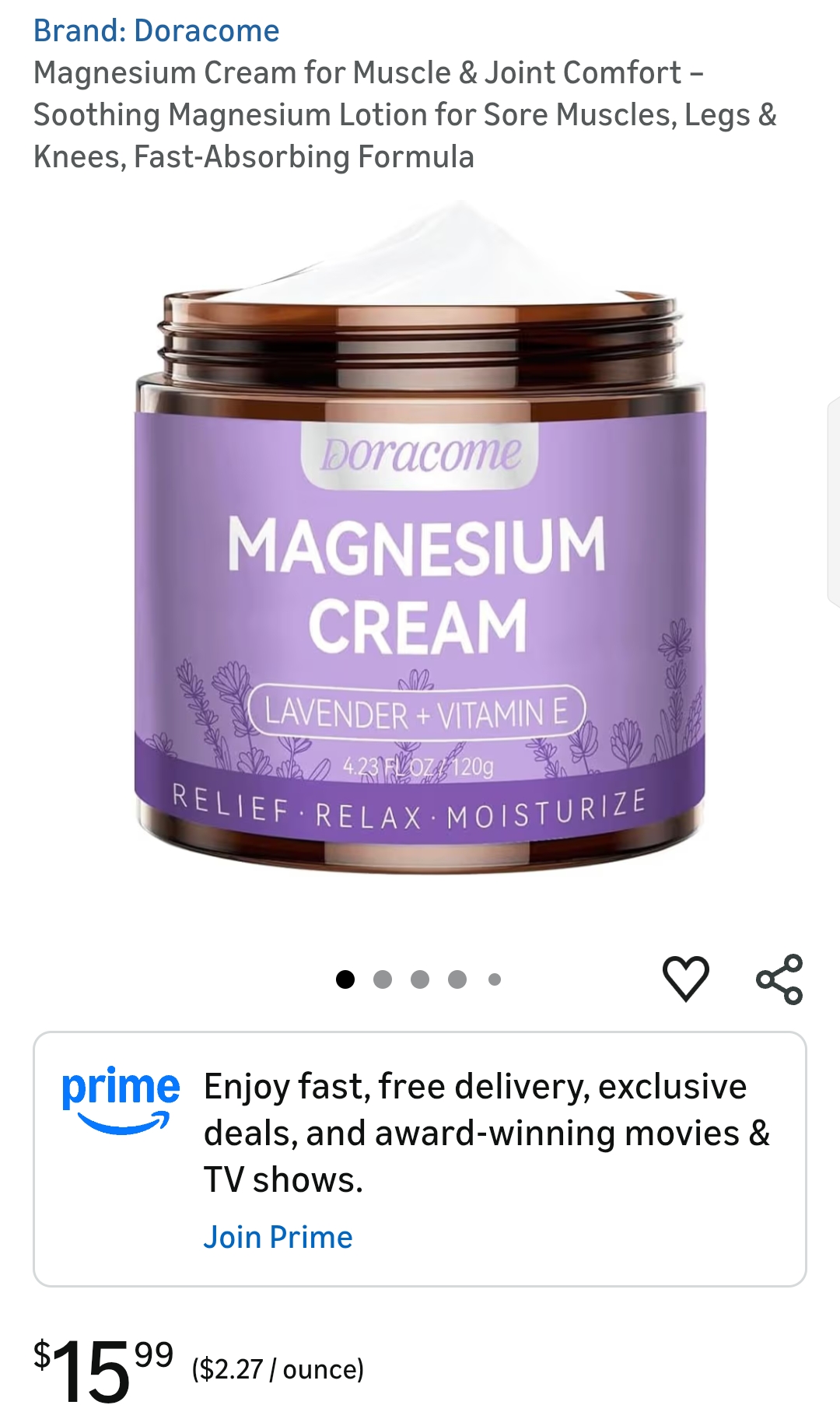 Doracome Magnesium Fast Absorbing Non Greasy