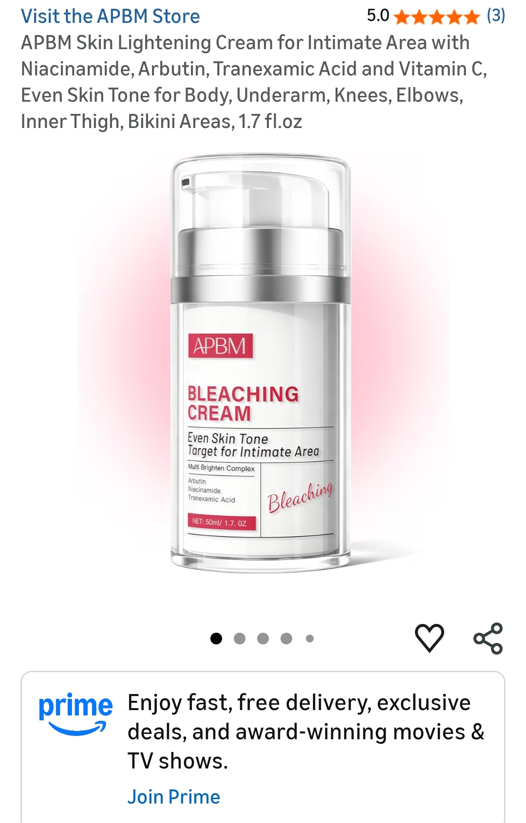 bleaching cream for intimate areas