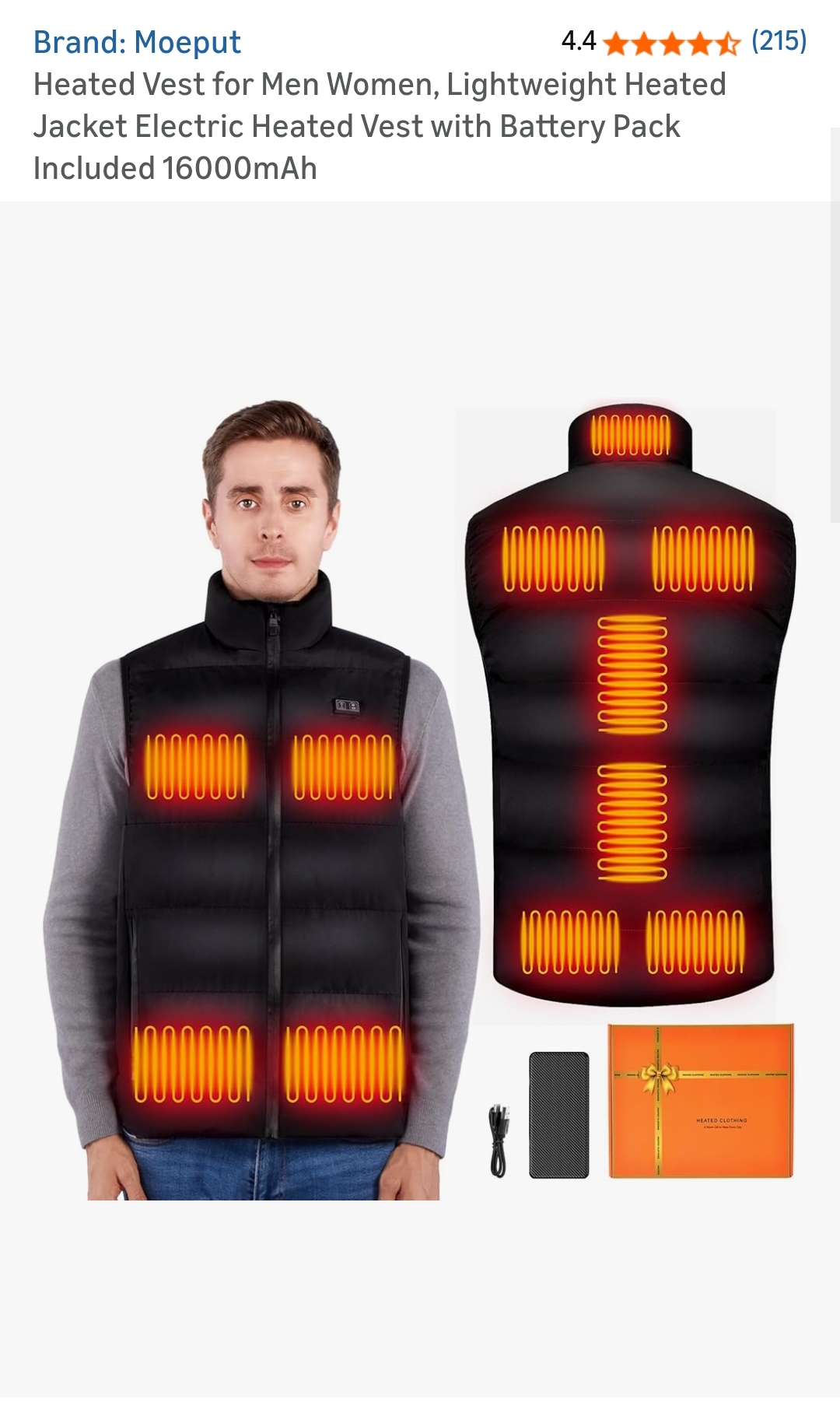 heated vest with battery pack included