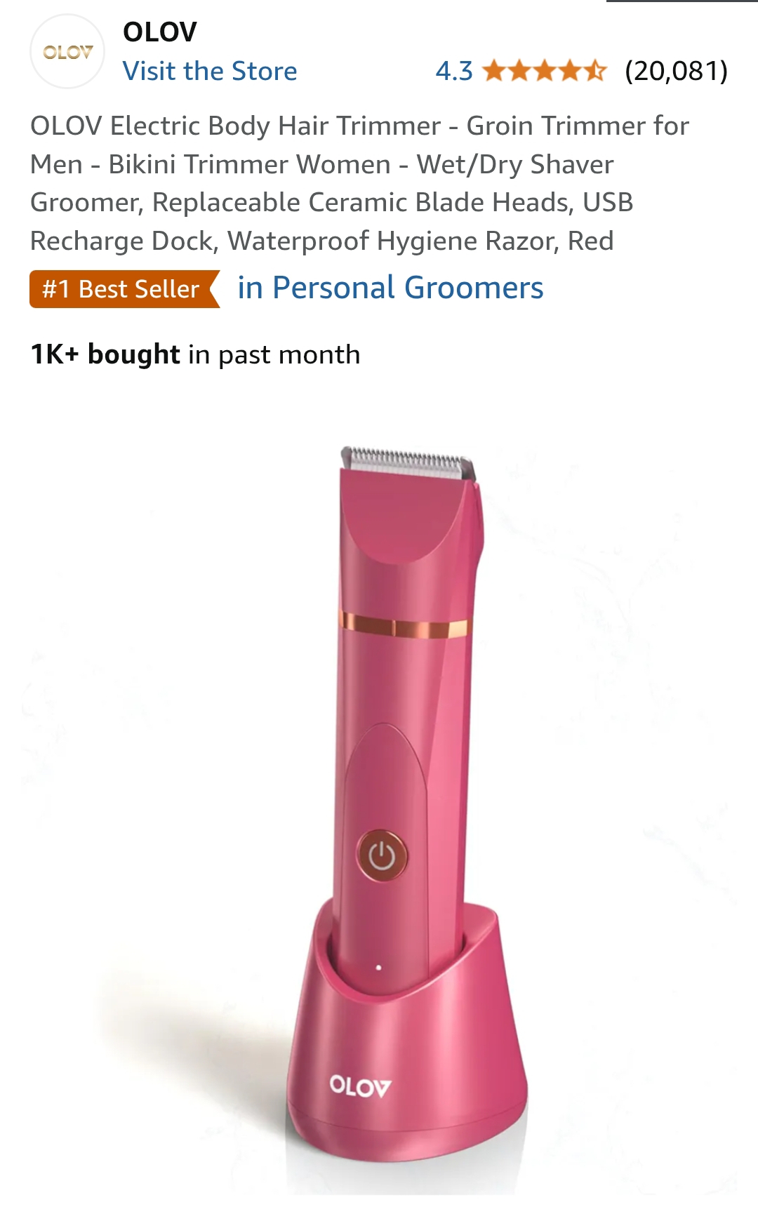 OLOV Electric Body Hair Trimmer