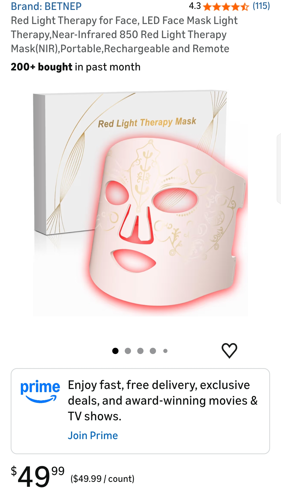red light therapy mask for face