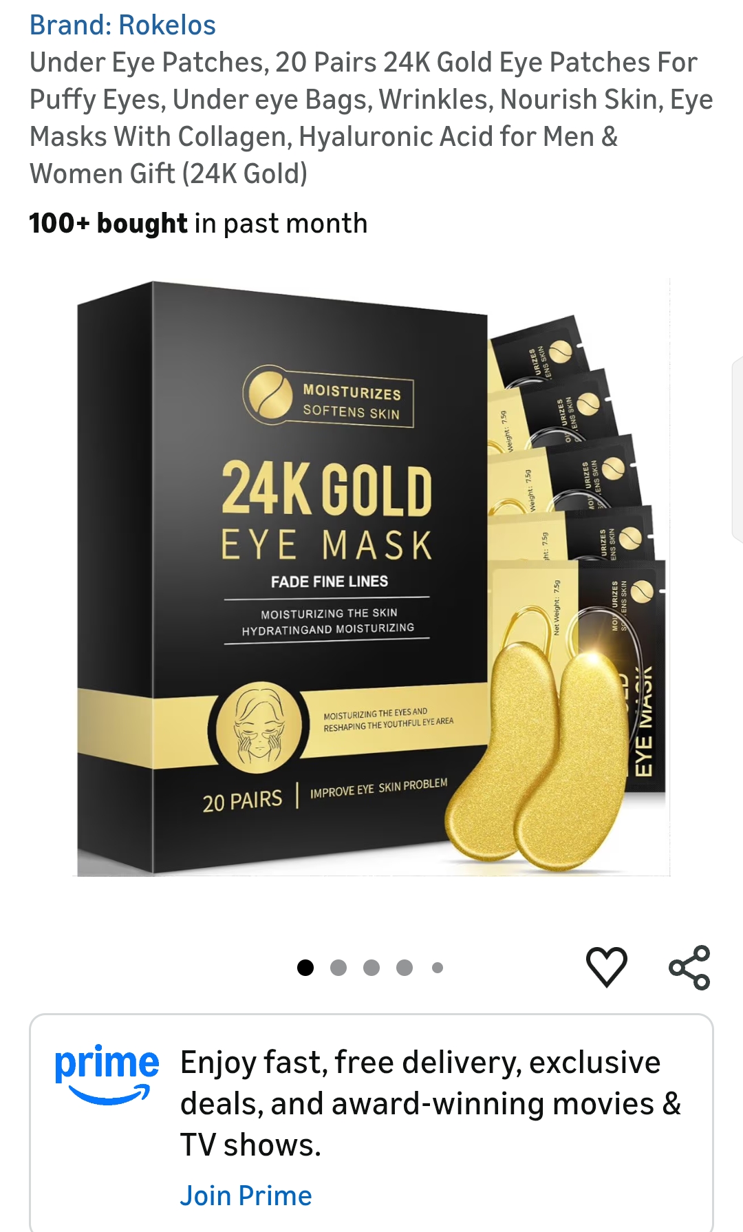 Under Eye Patches 24k gold