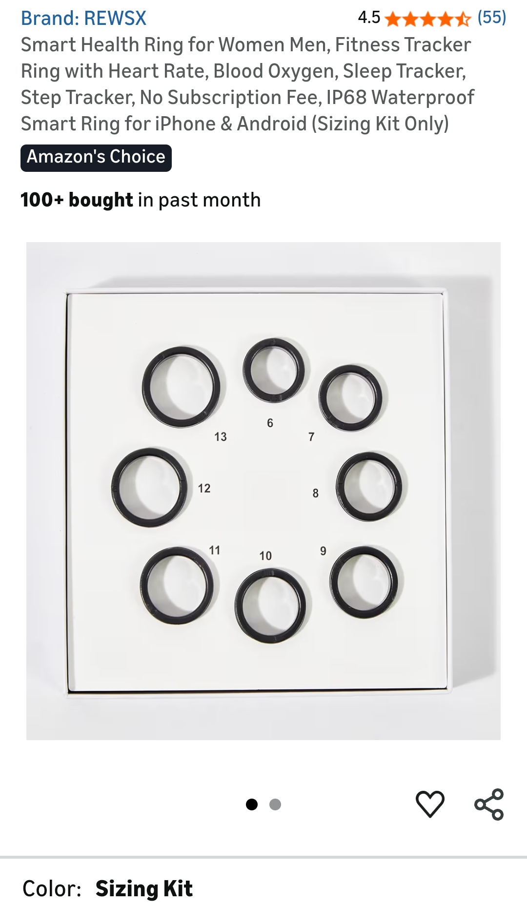 sizing kit for smart ring