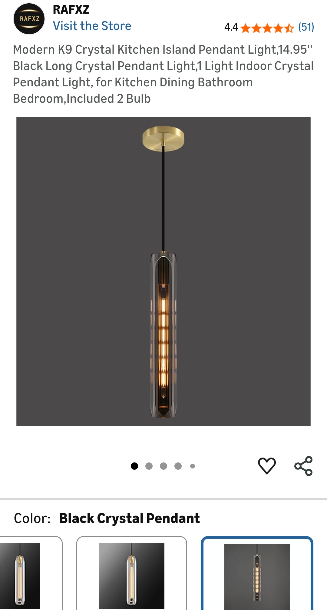 Modern K9 Crystal Kitchen Island Pendant