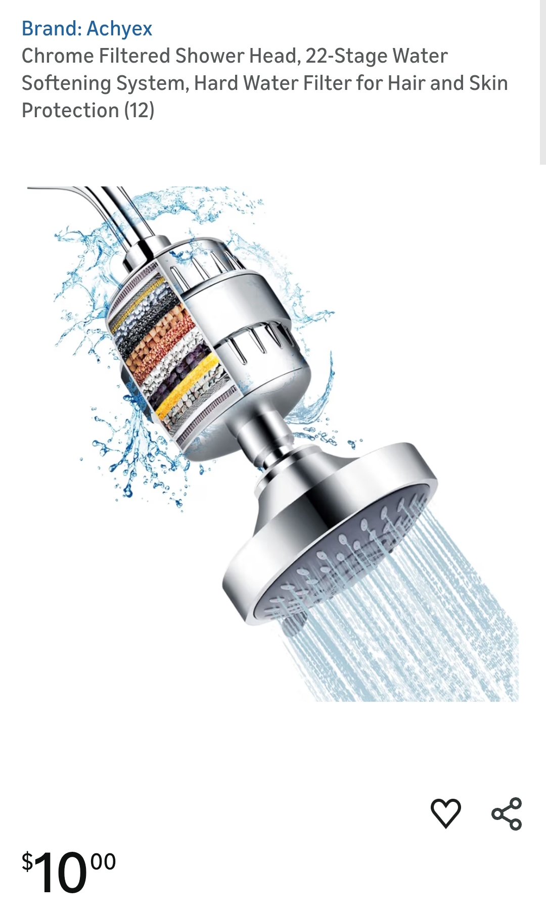 Chrome Filtered Shower Head