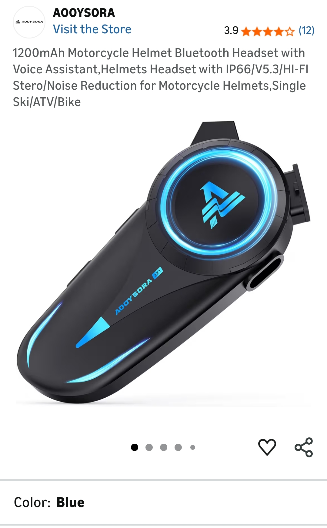 "Motorcycle Headset with Voice Assistant	"