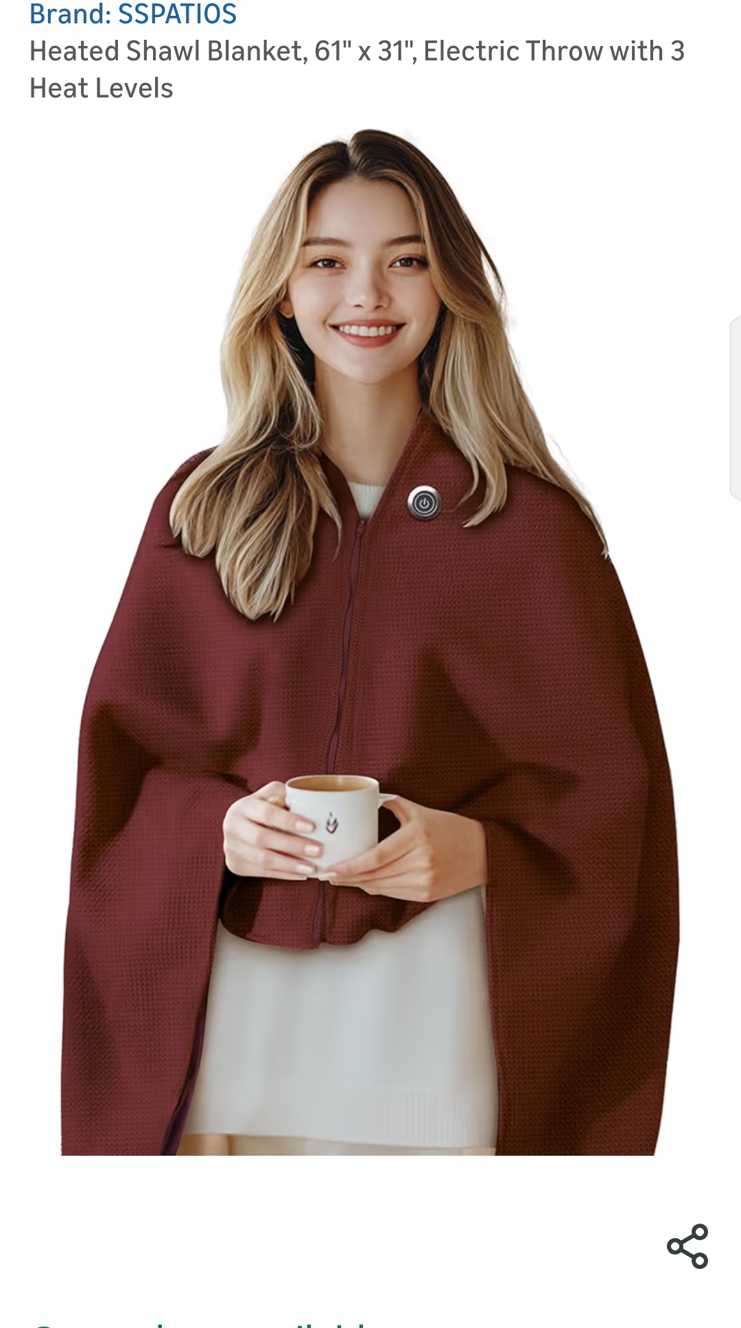 Heated Shawl Blanket