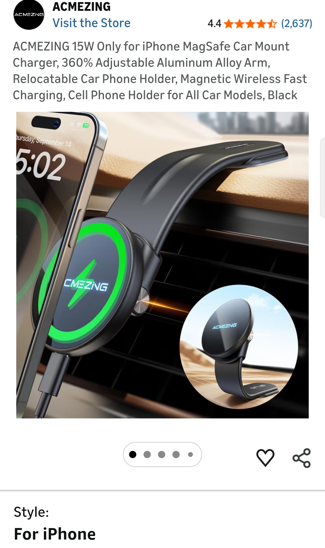 ACMEZING car mount charger