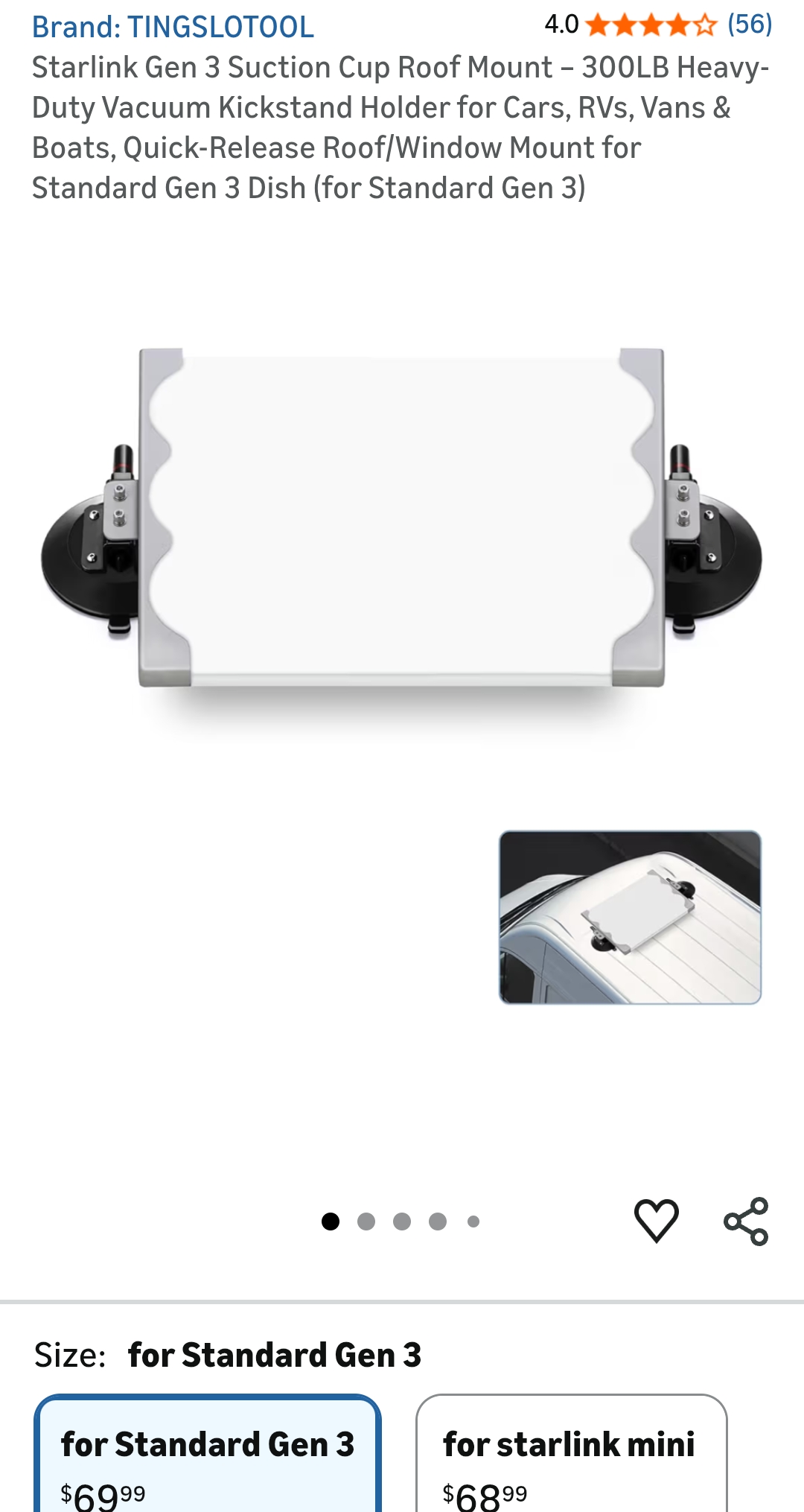 starlink gen 3 suction cup mount