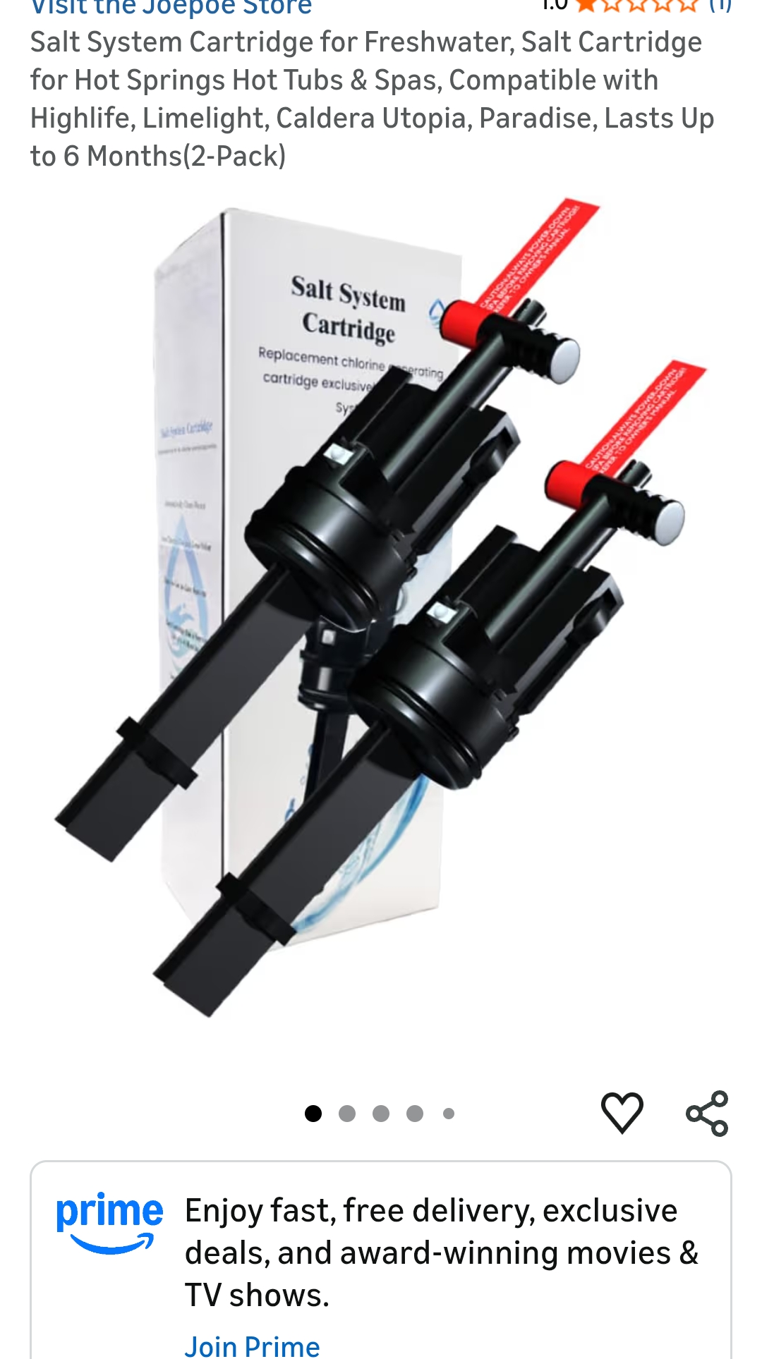 salt system cartridge for freshwater