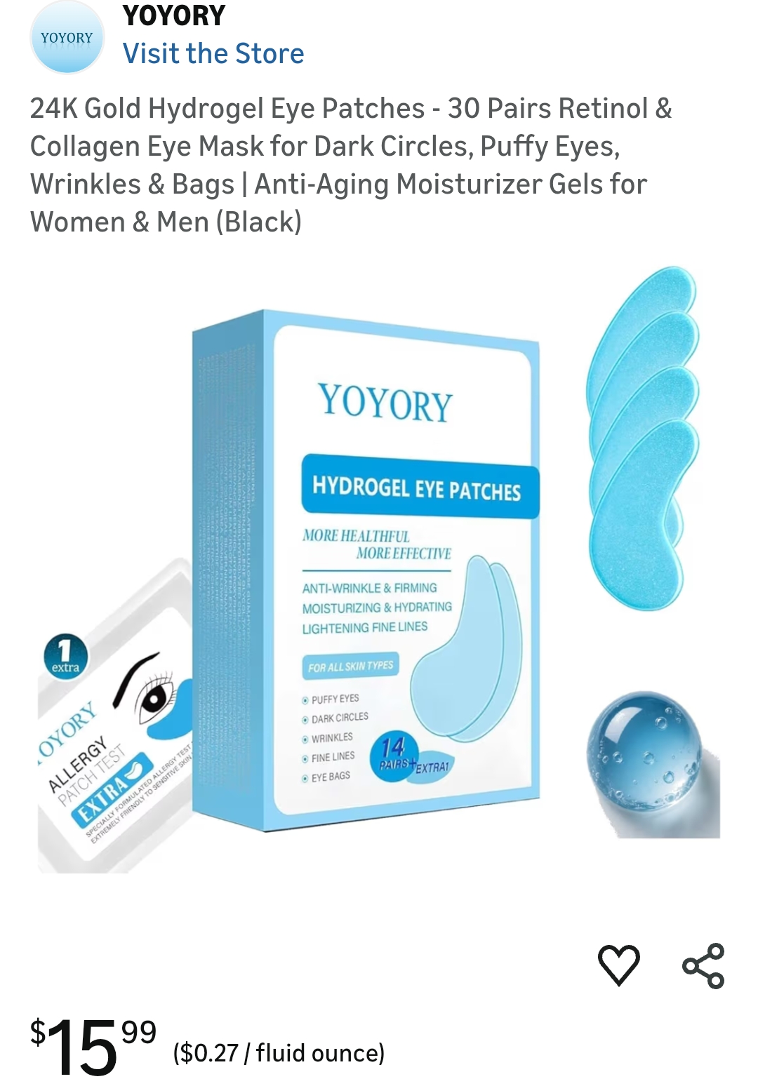 Collagen Eye Mask for Dark Circles