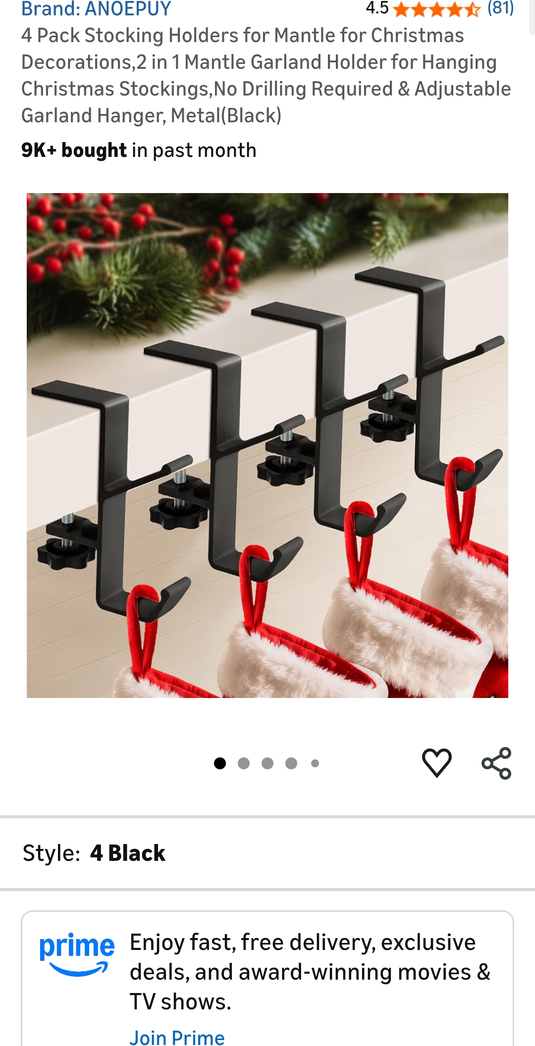 stocking holders for mantle