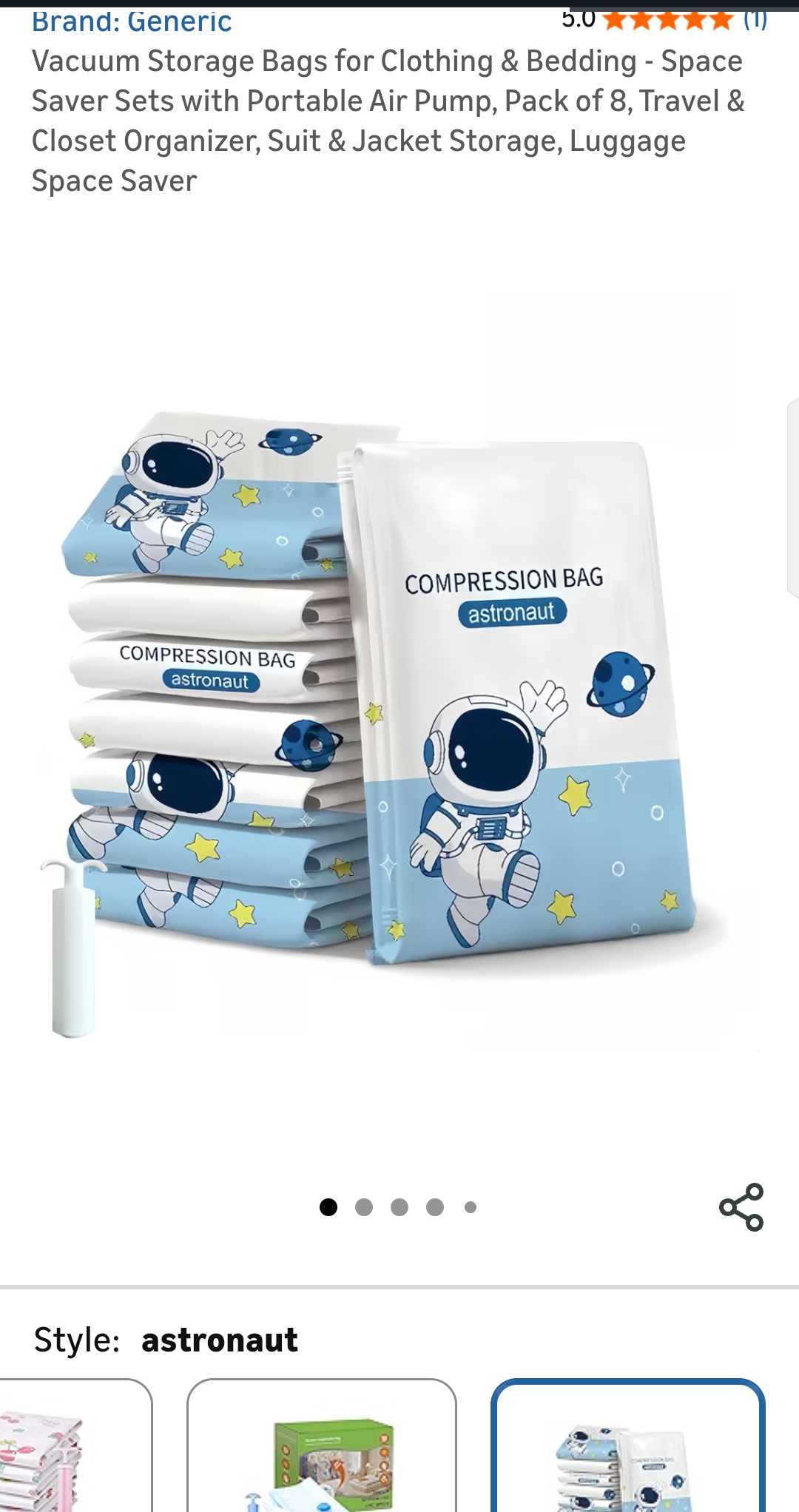 acuum Storage Bags 8 Pack with Hand Pump