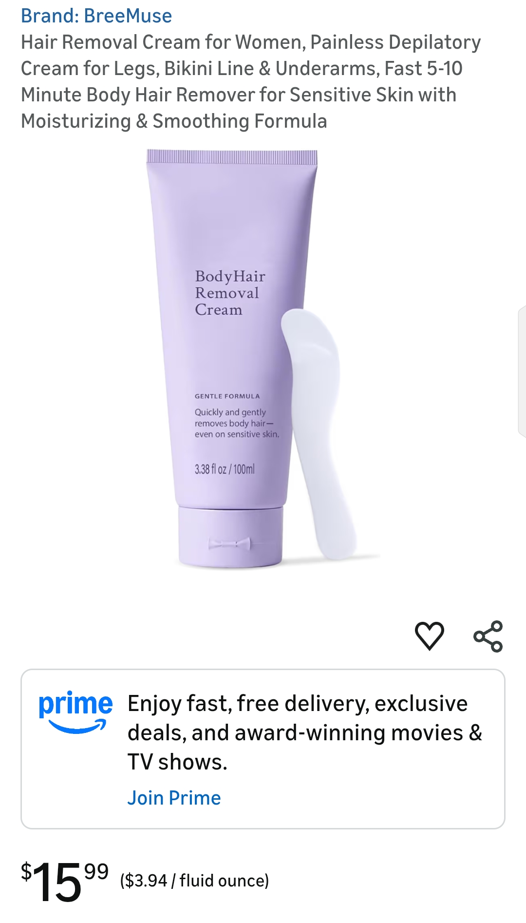 BreeMuse Depilatory Underarms Sensitive Moisturizing