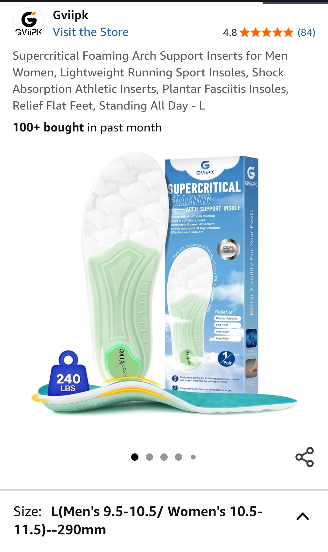 Supercritical Foaming Arch Support