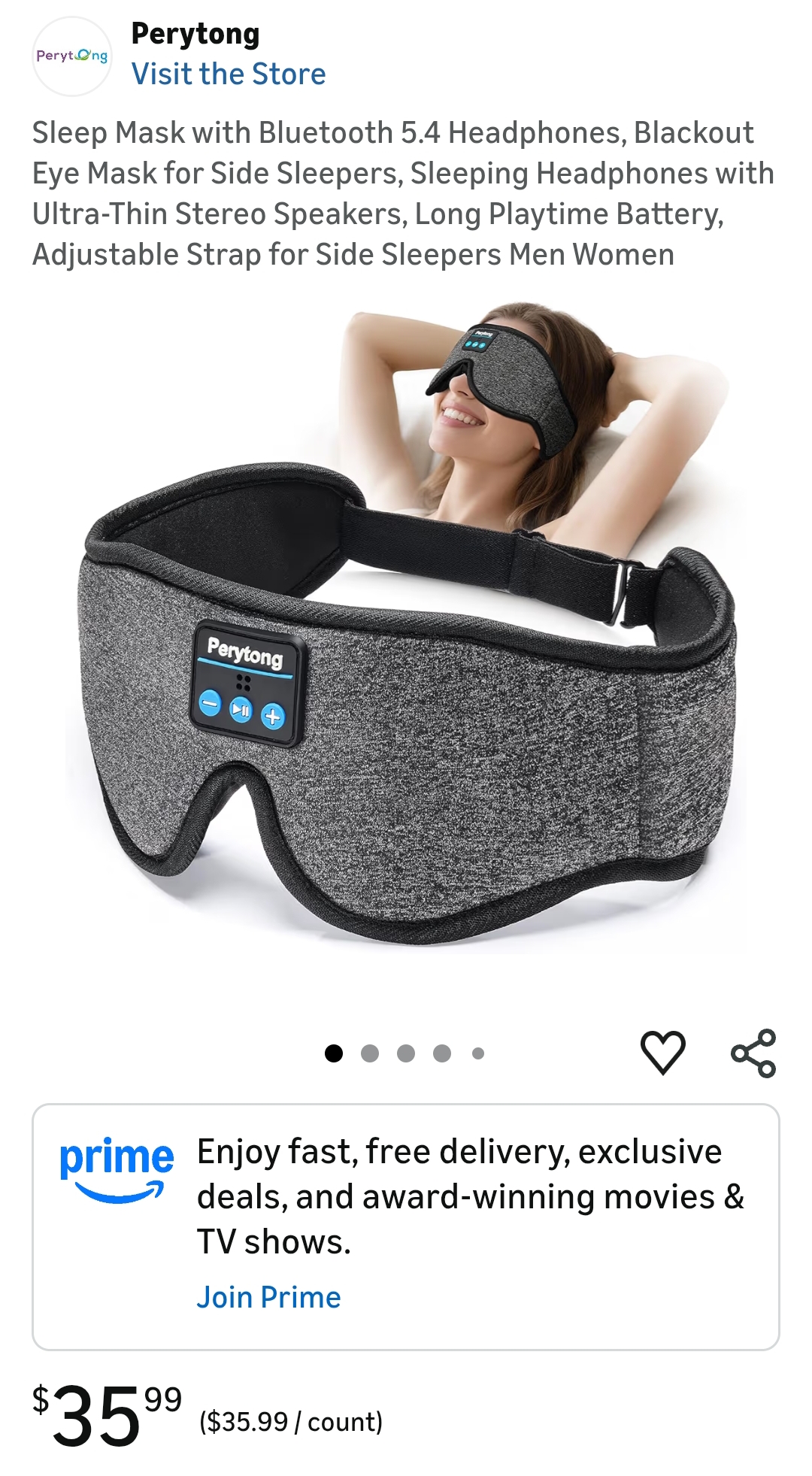 Sleep Mask with Bluetooth Headphones
