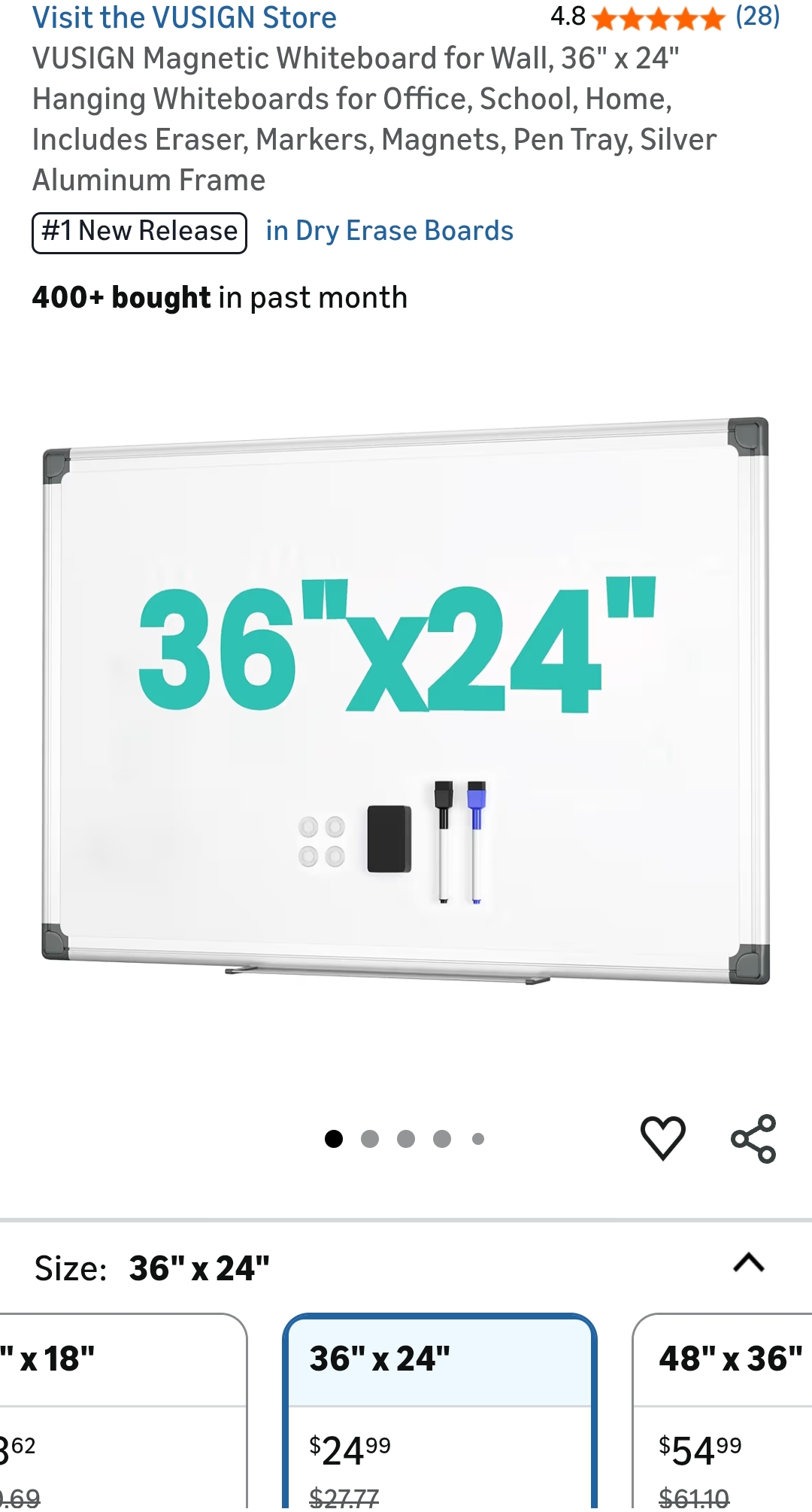 white board 36 x 24