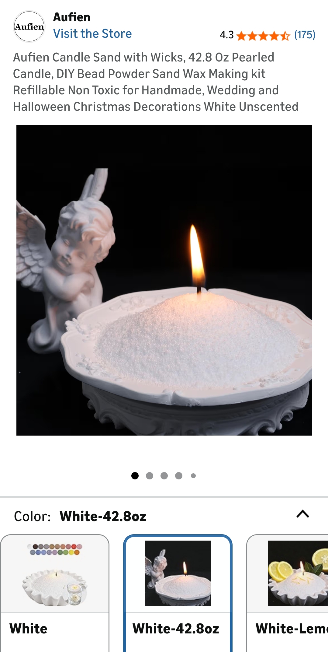 Candle Sand with Wicks white unscented