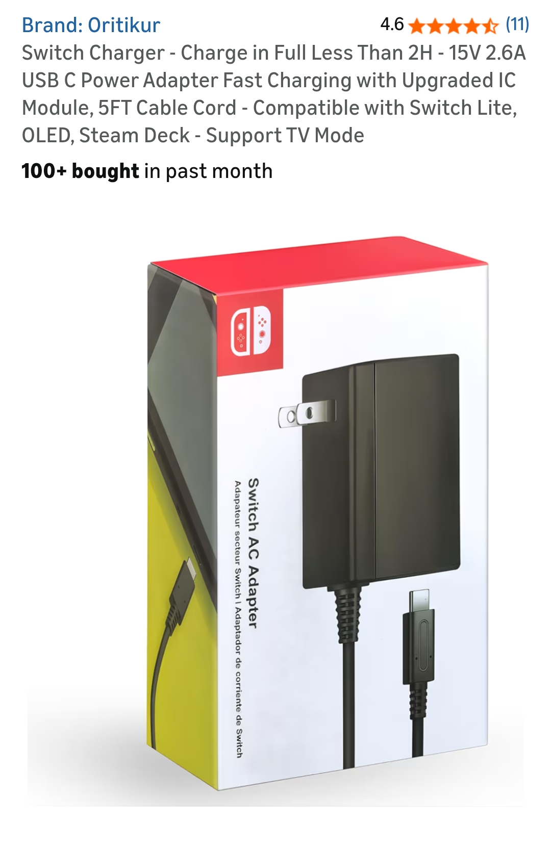 nintendo switch charger