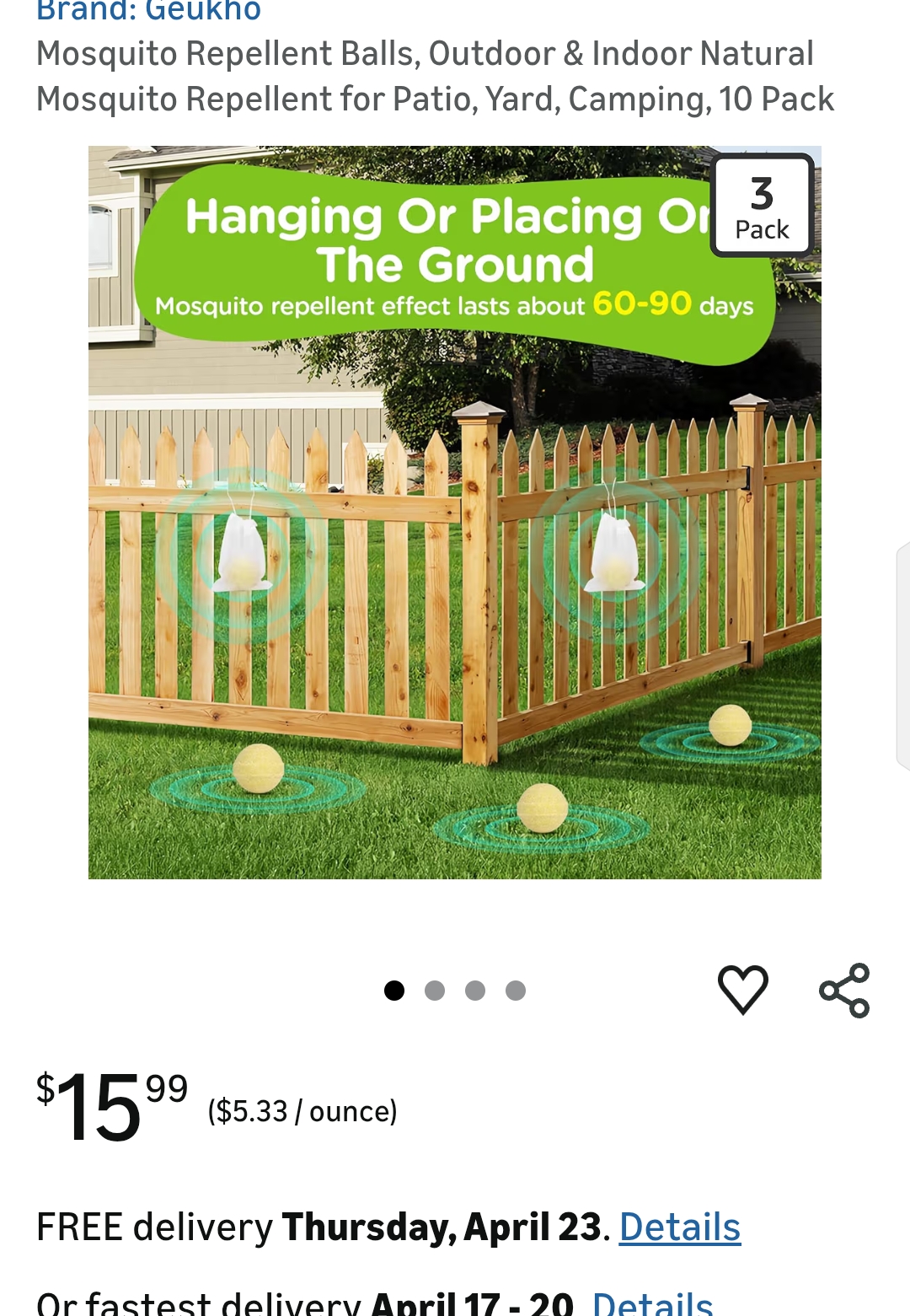 Mosquito Repellent Balls