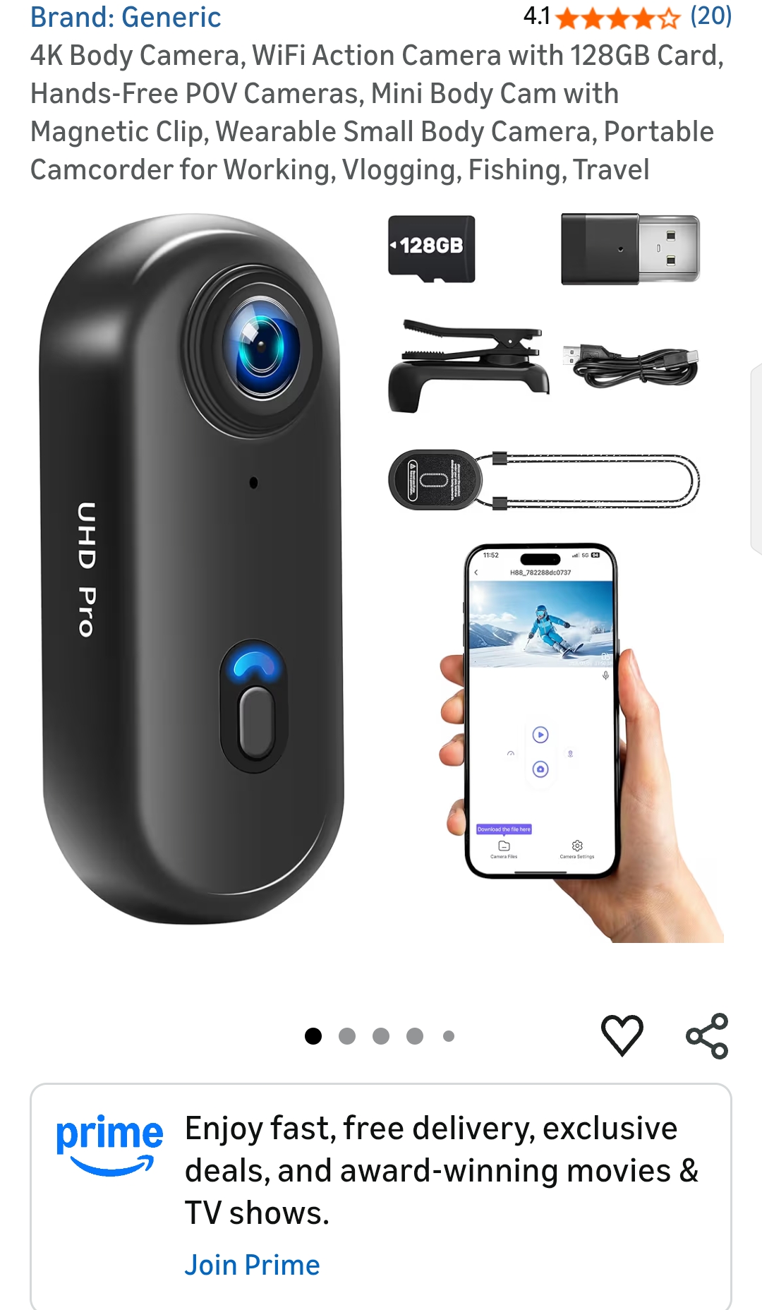 4K small body camera