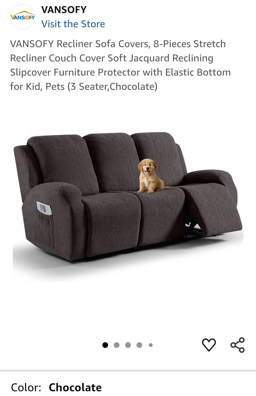 8-Pieces Stretch Recliner Couch Cover