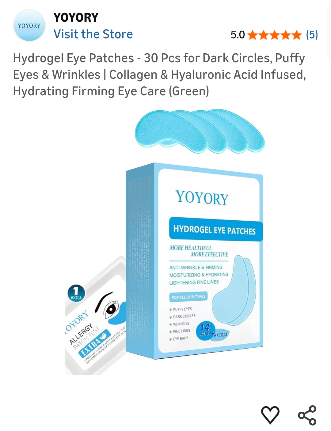 Hydrogel Eye Patches