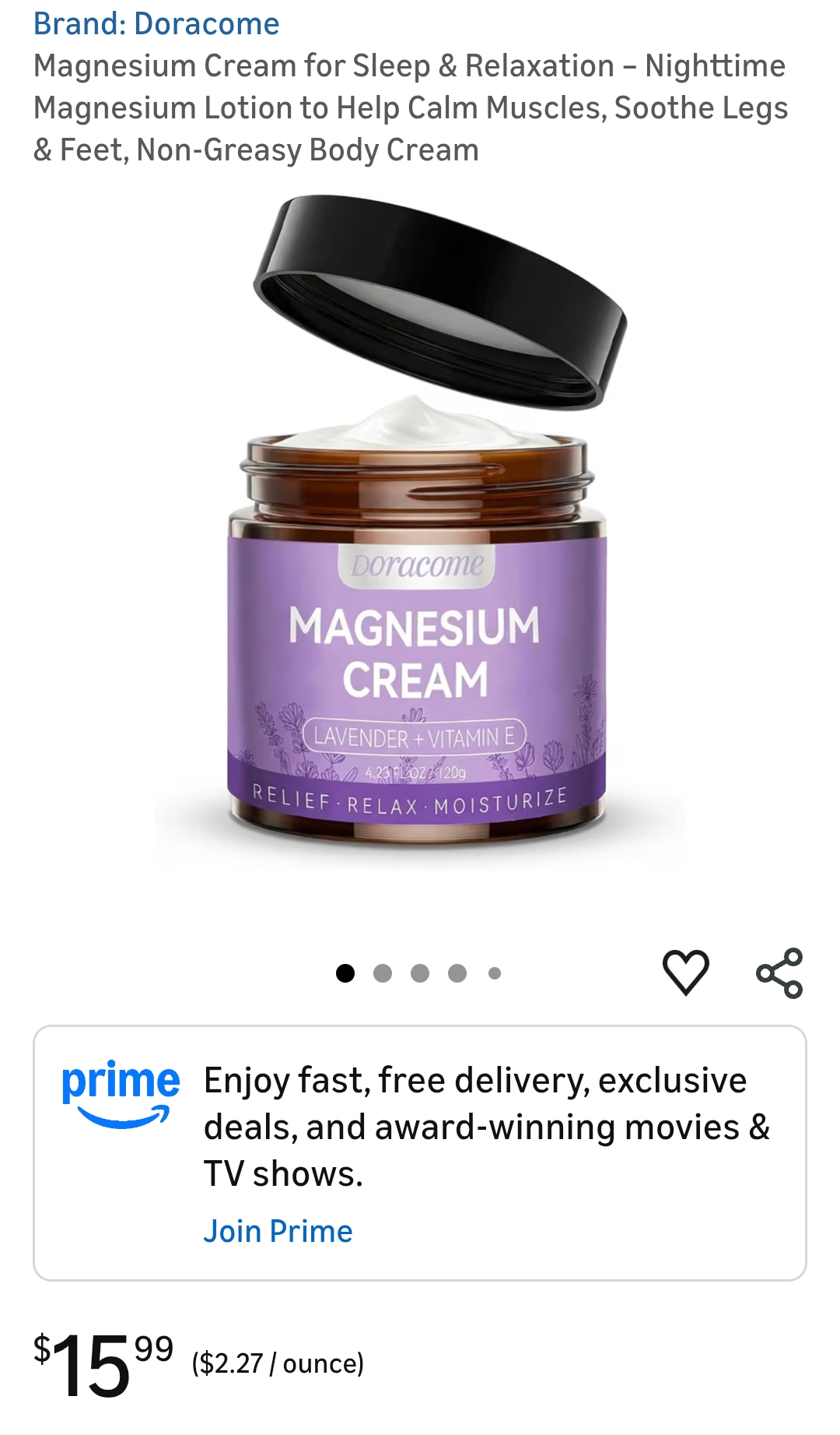 Doracome Magnesium Fast Absorbing Non Greasy