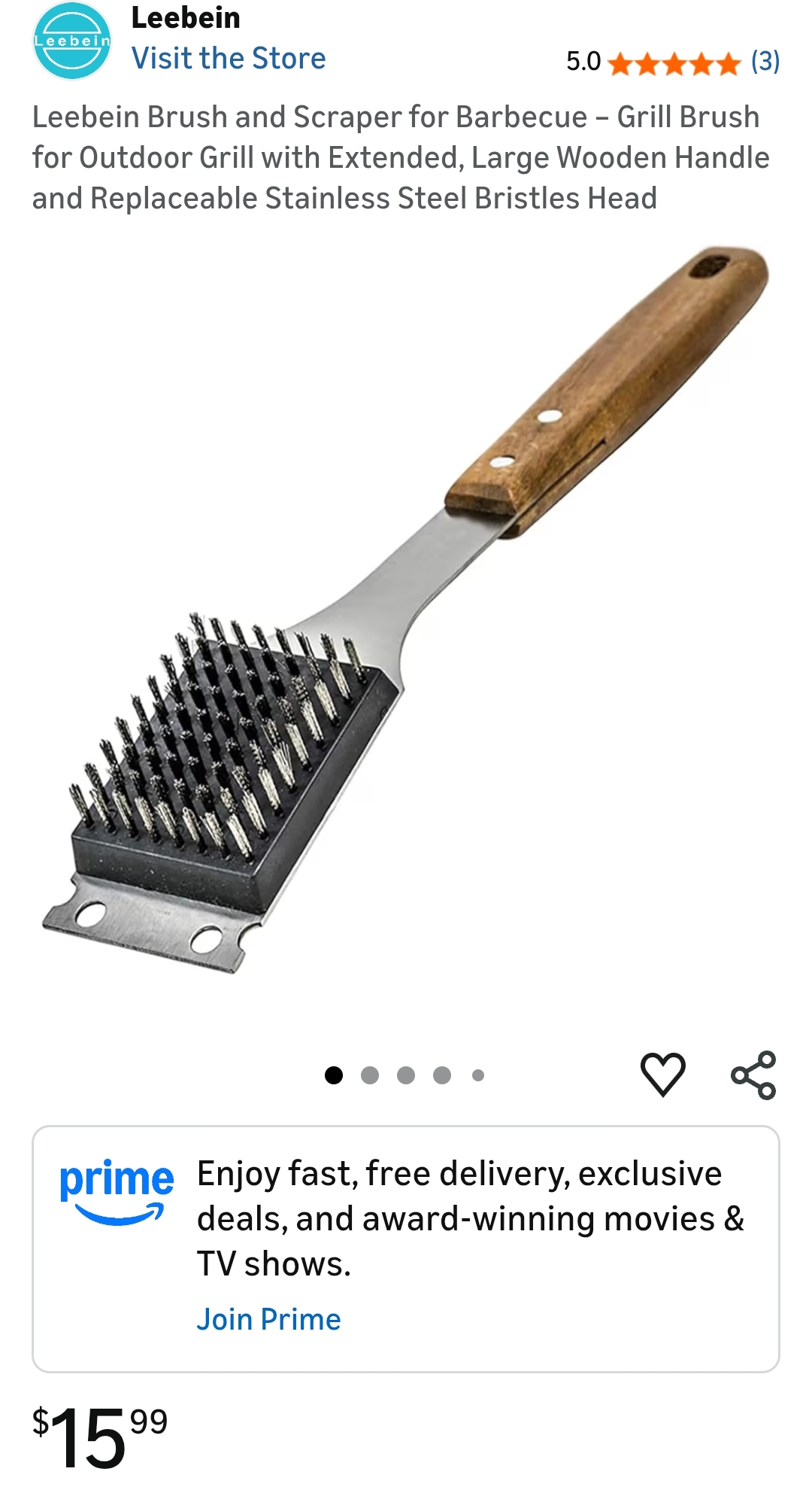 Leebein Brush and Scraper for Barbecue