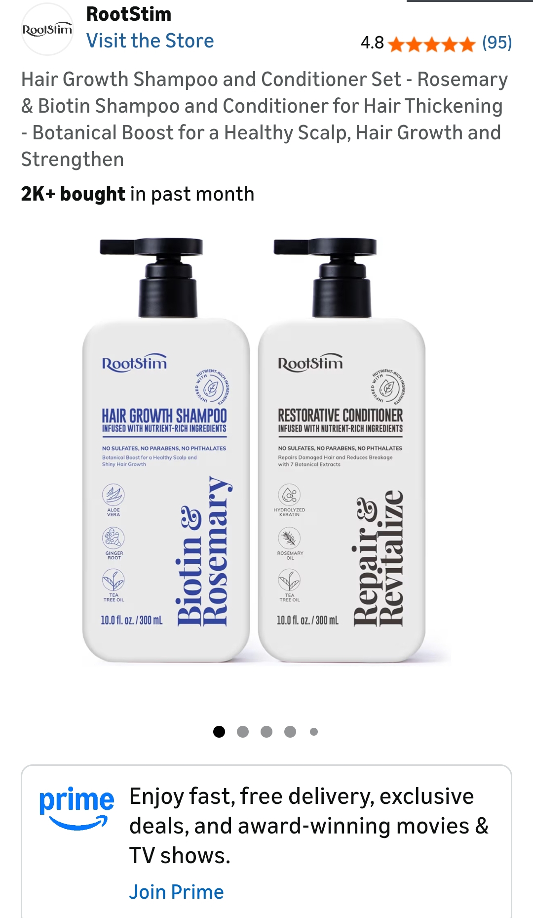 Hair Growth Shampoo and Conditioner Set