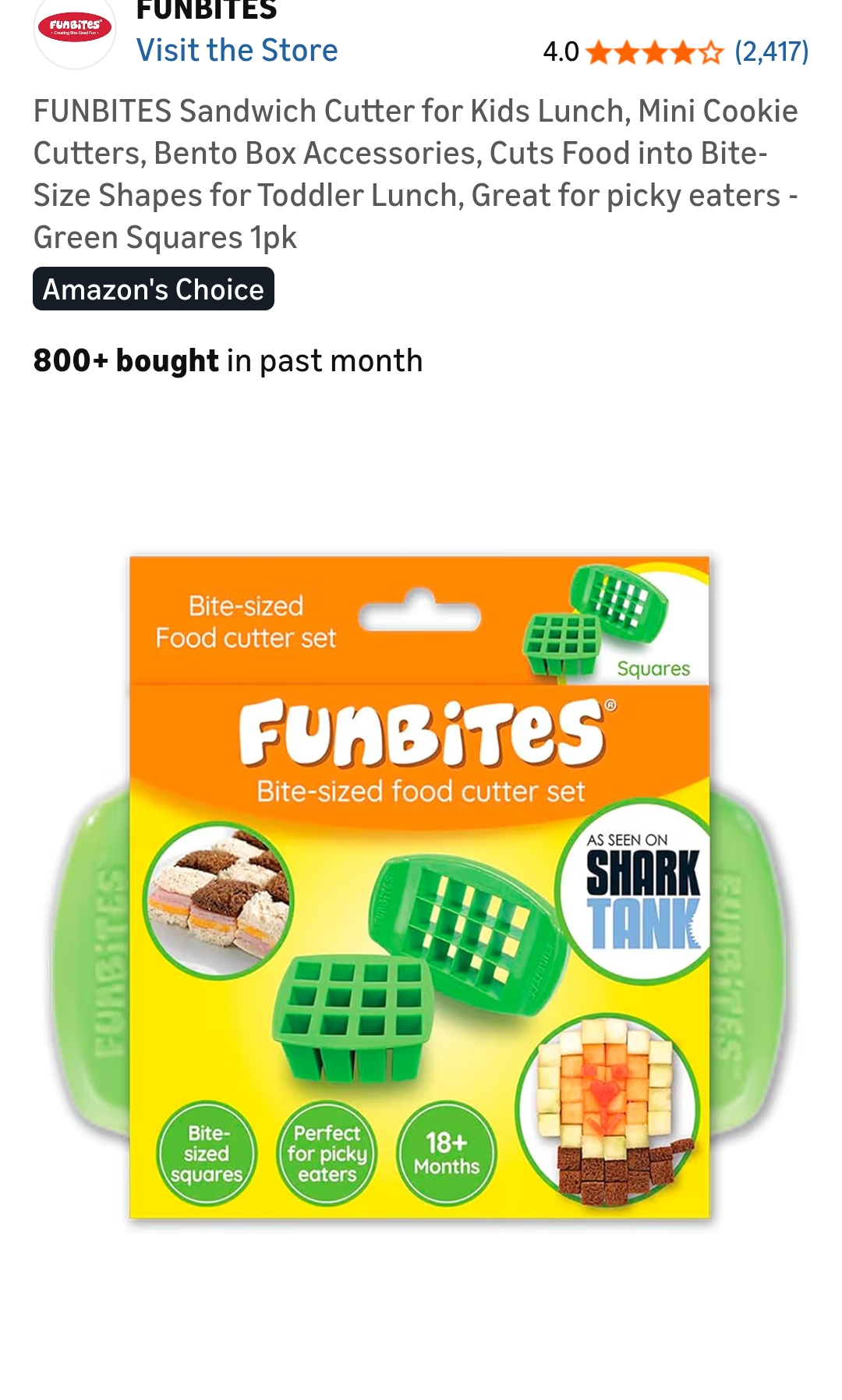 Food Cutter Green Squares