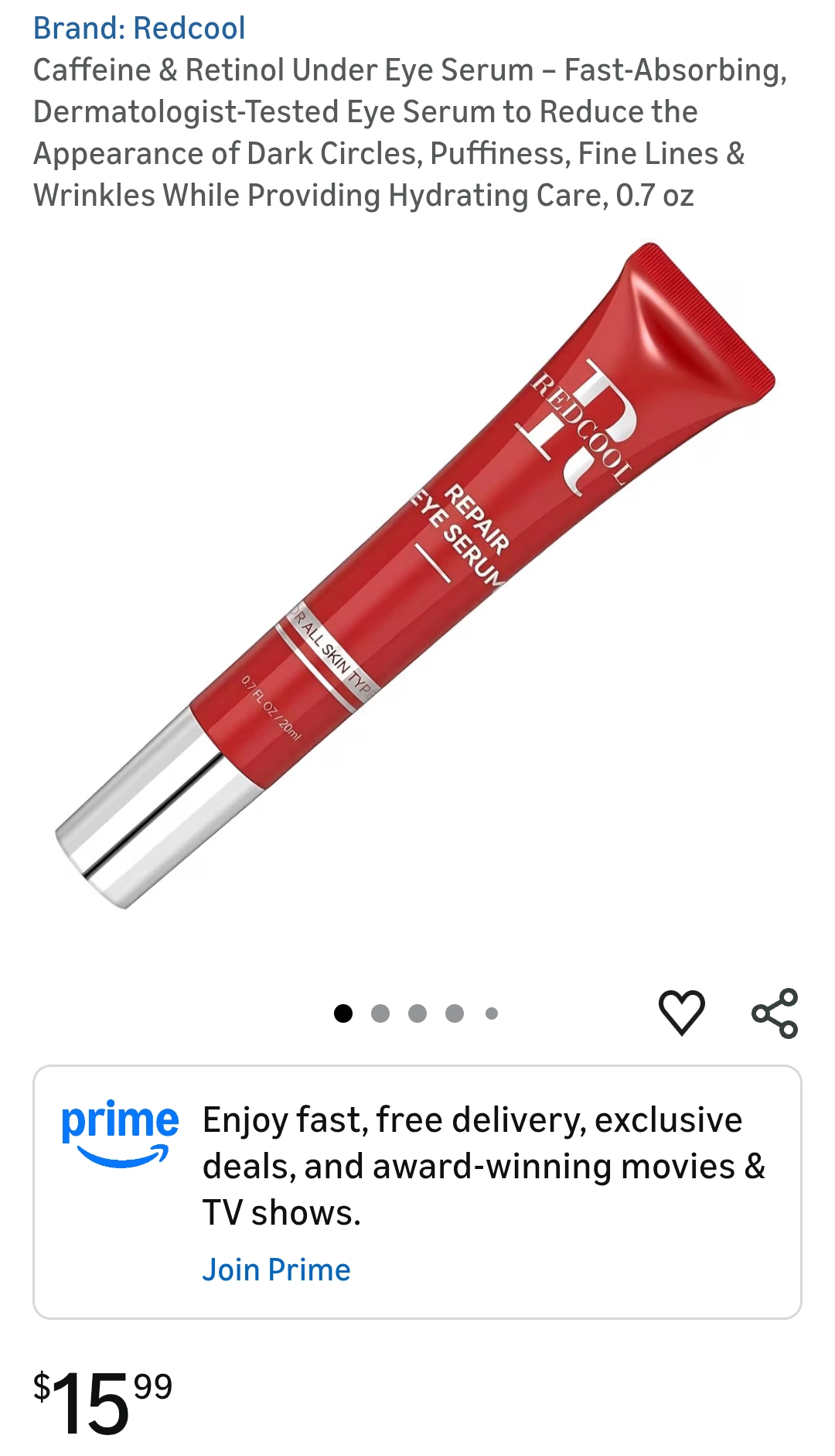 Redcool Caffeine Retinol Under Serum