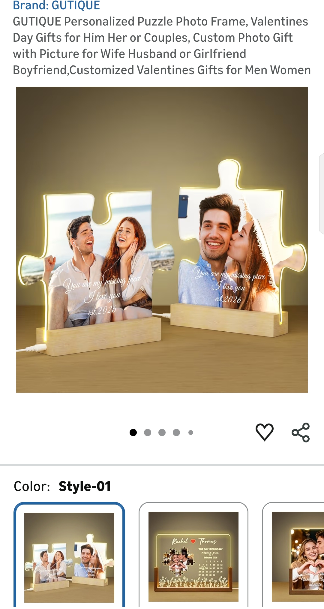 GUTIQUE Personalized Puzzle Photo Fram