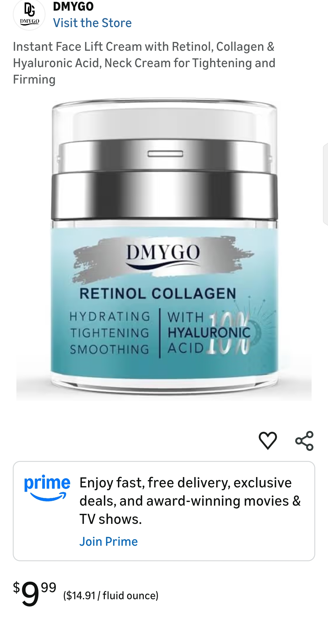 Instant Face Lift Cream with Retinol