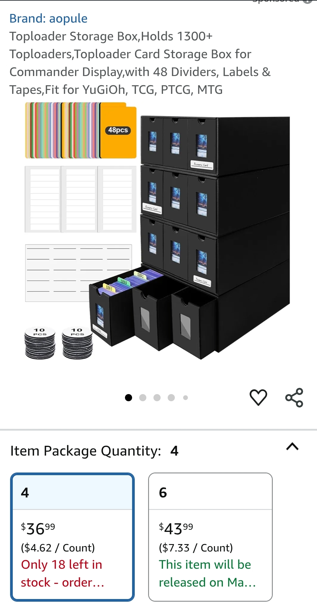 toploader card storage box