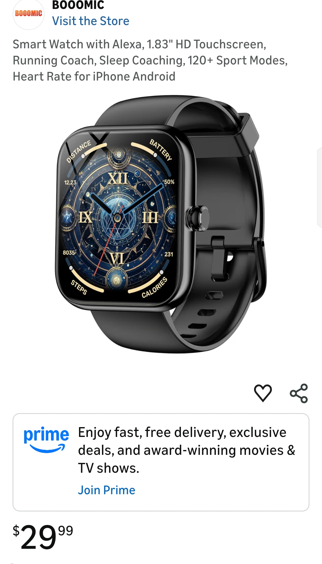 Booomic Smart Watch with Alexa