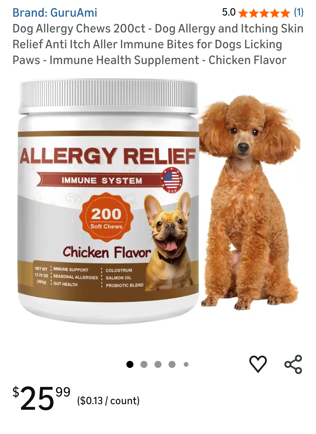 dog allergy itch relief chews 200 ct